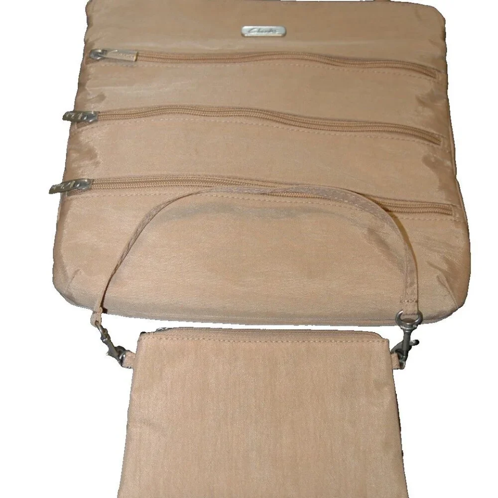 Clarks Beige Tan Casual Crossbody Purse Bag
